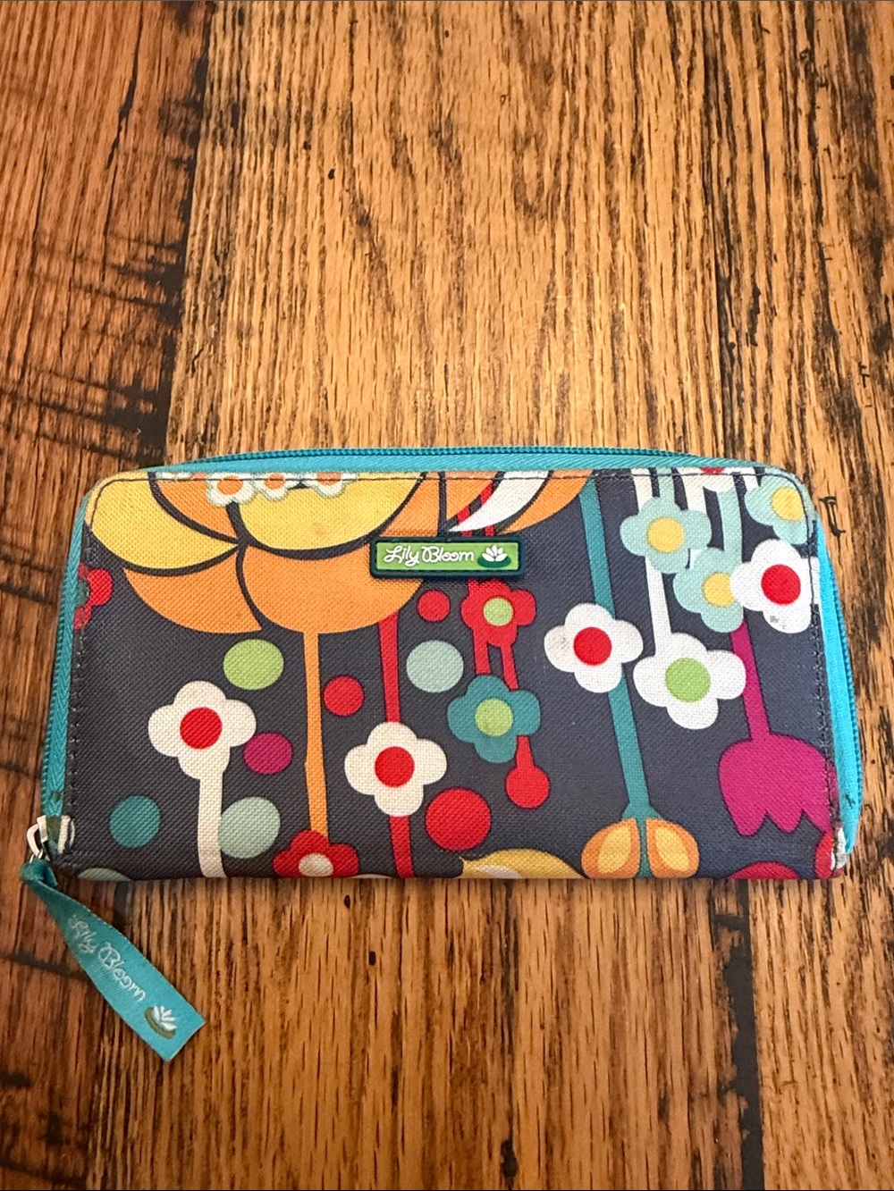 Lily Bloom Zipper Wallet Floral Nylon Colorful
